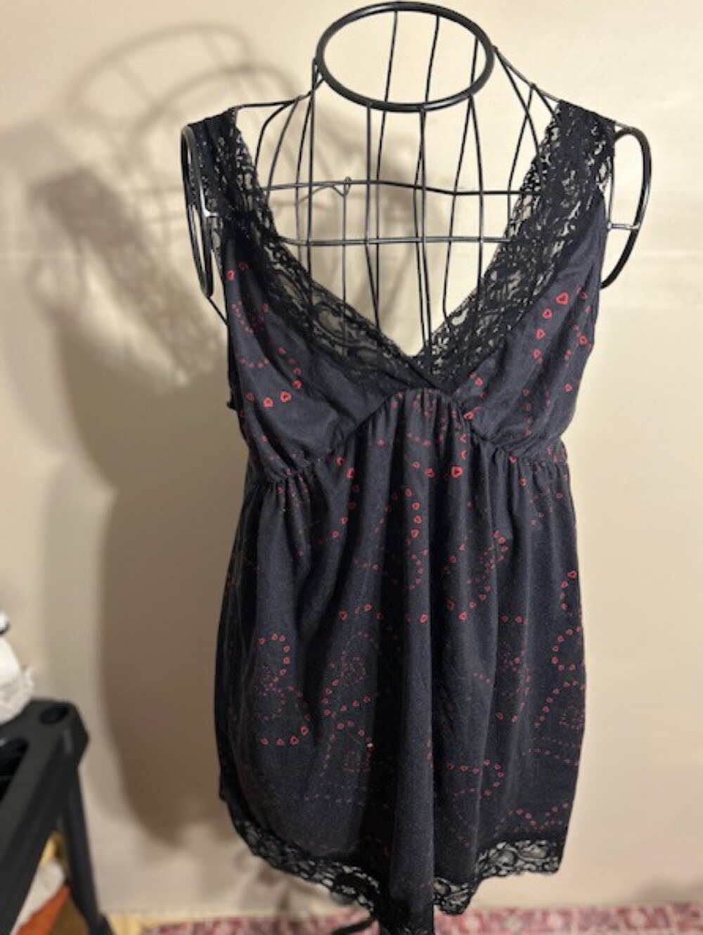 size 10 Nightgown womens black soft tee t shirt large tank top